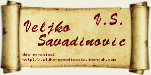 Veljko Savadinović vizit kartica